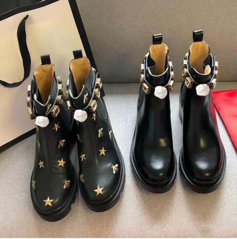 Designer Cowhide Buckle Metal Crystal Martin Boots Fashion Shoes Thick heel High heel Lady Knight Booties Big Size 35-42, Black
Designer Cowhide Buckle Metal Crystal Martin Boots Fashion Shoes Thick heel High heel Lady Knight Booties Big Size 35-42, Black
