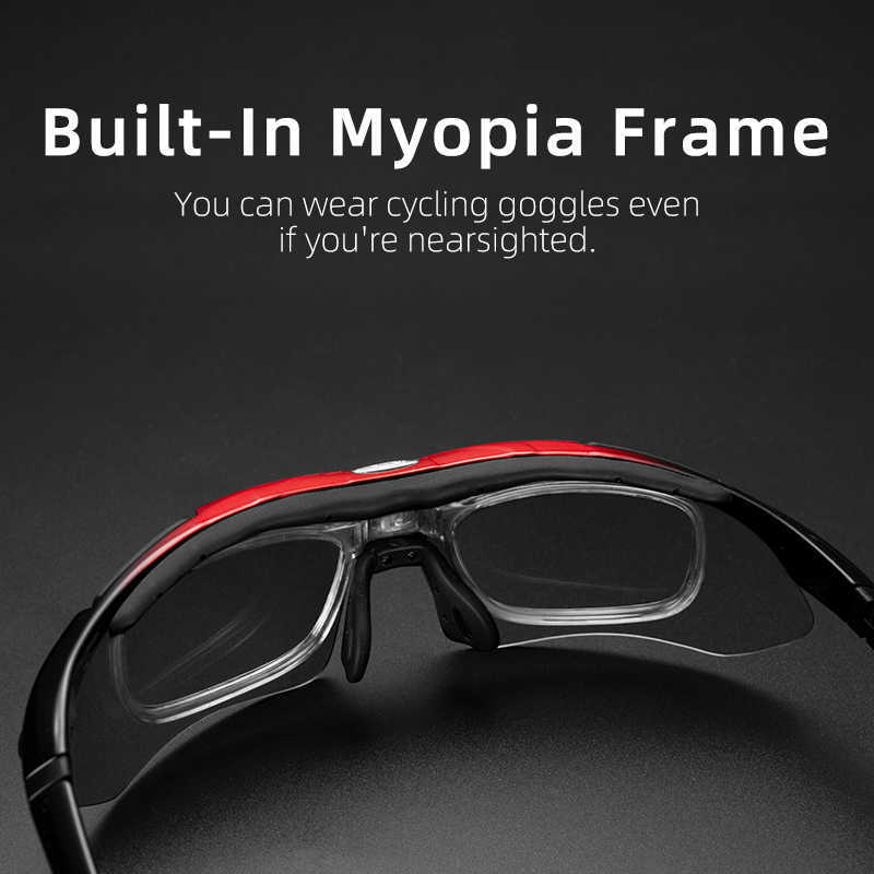 ROCKBROS Polarized Sports Men Sunglasses Road Cycling Glasses Mountain Bike Bicycle Riding Protection Goggles Eyewear 5 Lens 211014