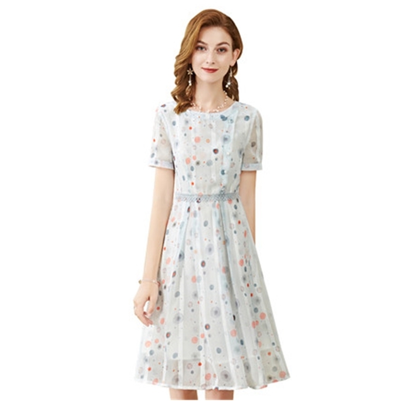 Summer Print Chiffon Dresses Casual Women Short Sleeve Thin Knee-length Dress 210525, White
Summer Print Chiffon Dresses Casual Women Short Sleeve Thin Knee-length Dress 210525, White