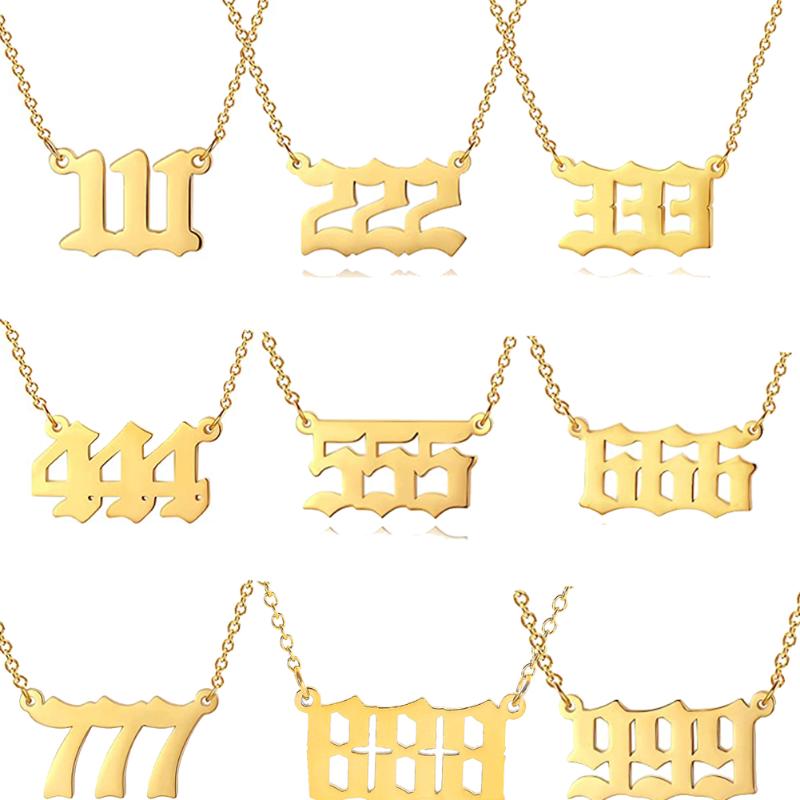 Pendant Necklaces Angel Number Necklace For Women 111 222 333 444 555 666 777 888 999 Gold Old English Numerology Choker
Pendant Necklaces Angel Number Necklace For Women 111 222 333 444 555 666 777 888 999 Gold Old English Numerology Choker