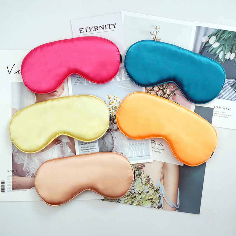 Sleeping Mask Eye Cover Sleep Mask Patch Silk Soothing Relaxing for Girl Women Men Soft Portable Blindfold Travel double cotton lining satin