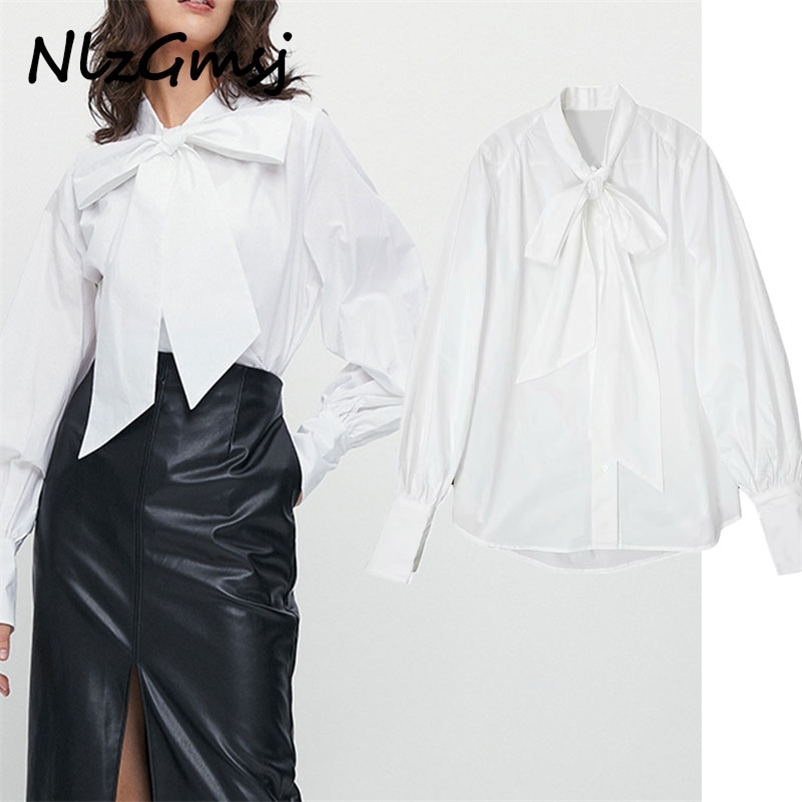 Blouse Women Spring Casual Loose Bow Tied Long Sleeve White Blouses Female Elegant Office Shirt Vintage Top 210628
Blouse Women Spring Casual Loose Bow Tied Long Sleeve White Blouses Female Elegant Office Shirt Vintage Top 210628