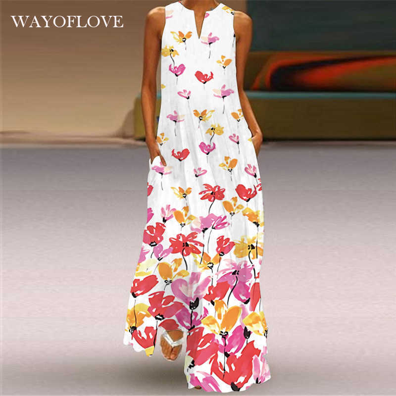 WAYOFLOVE Fashion Print Summer Beach Dress Casual Elegant Long Dresses Woman Party Sleeveless Plus Size Vintage Dress Women 210602, Vlcq-118
WAYOFLOVE Fashion Print Summer Beach Dress Casual Elegant Long Dresses Woman Party Sleeveless Plus Size Vintage Dress Women 210602, Vlcq-118
