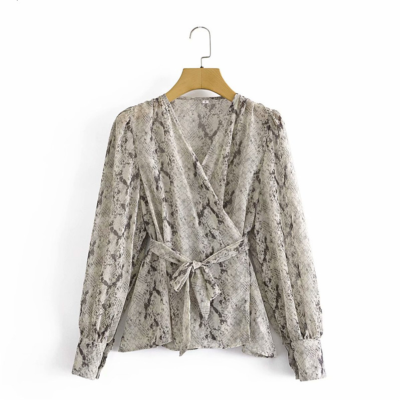 Women's Polos Spring Vintage Women Snake Print V-Neck Blouse Chic Lady Fashion Animal Long Sleeve Loose Tops With Belt CJM5, As photo
Women's Polos Spring Vintage Women Snake Print V-Neck Blouse Chic Lady Fashion Animal Long Sleeve Loose Tops With Belt CJM5, As photo