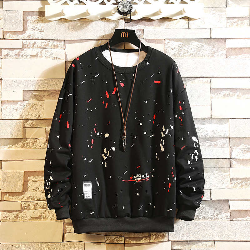 LIFENWENNA Hand-Painted Sweatshirts Men/Women Hoodies Art Painted Sweatshirt Winter Loose Tops 210528