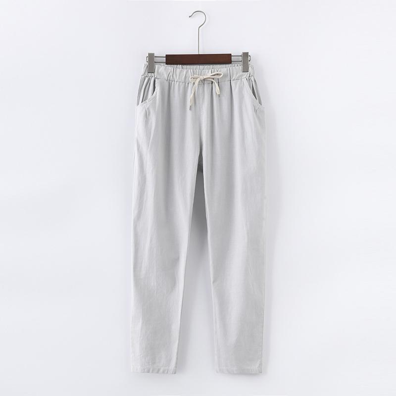 Spring Summer Korea Fashion Women Harem Pants Plus Size Loose Cotton Linen High Waist All-matched Casual Trousers D167 210512