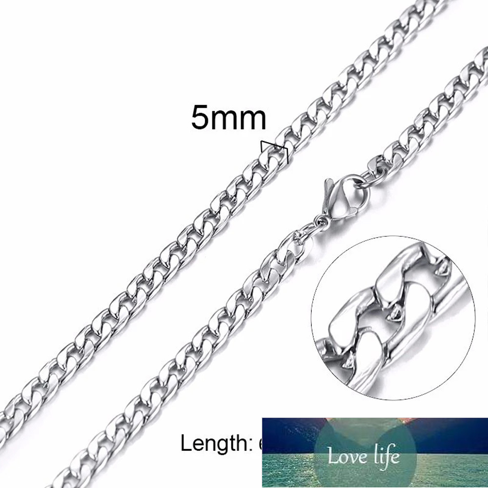 New Solid Necklace Figaro Chains Link Jewelry Men Choker Stainless Steel Male Female Accessories Fashion Design Drop Shipping Factory price expert des