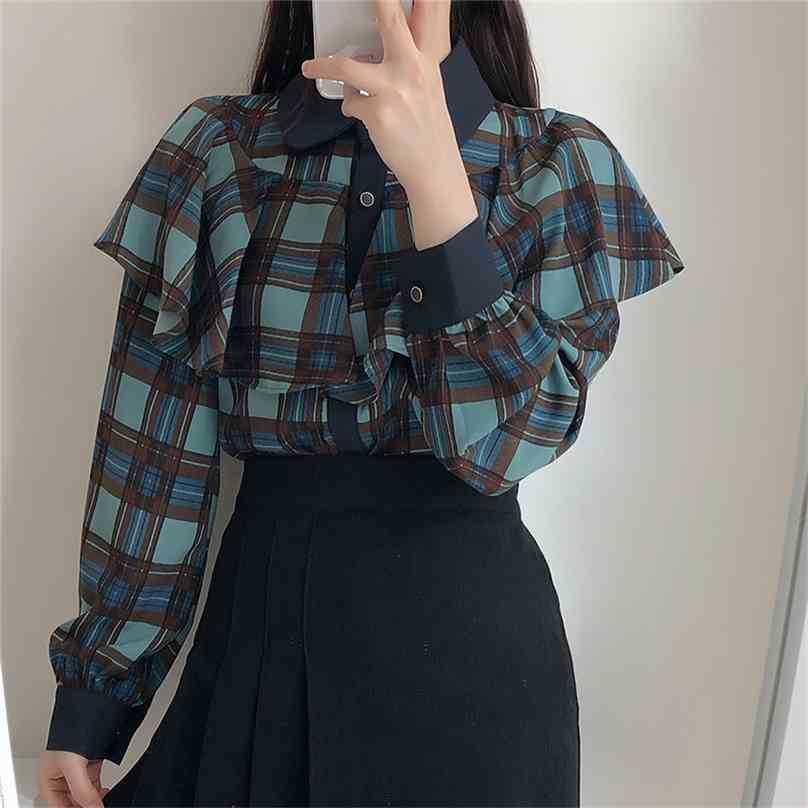 All Match Plaid Gentle Chic Office Lady Sweet Girls Geometric Ruffles Tops Elegance Blouses High Quality Shirts 210525, Red wine
All Match Plaid Gentle Chic Office Lady Sweet Girls Geometric Ruffles Tops Elegance Blouses High Quality Shirts 210525, Red wine