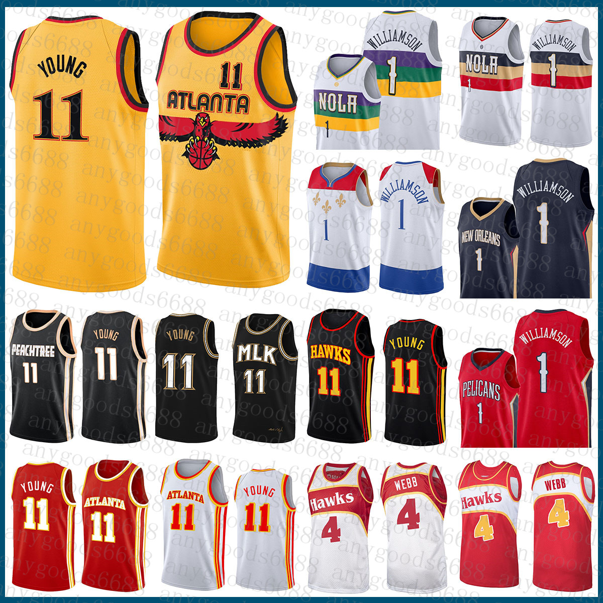 New Mens Orleans Atlantas Hawk Pelican Basketball Jersey S-2XL Zion 1 Williamson Trae 11 Young Spud 4 Webb White
New Mens Orleans Atlantas Hawk Pelican Basketball Jersey S-2XL Zion 1 Williamson Trae 11 Young Spud 4 Webb White