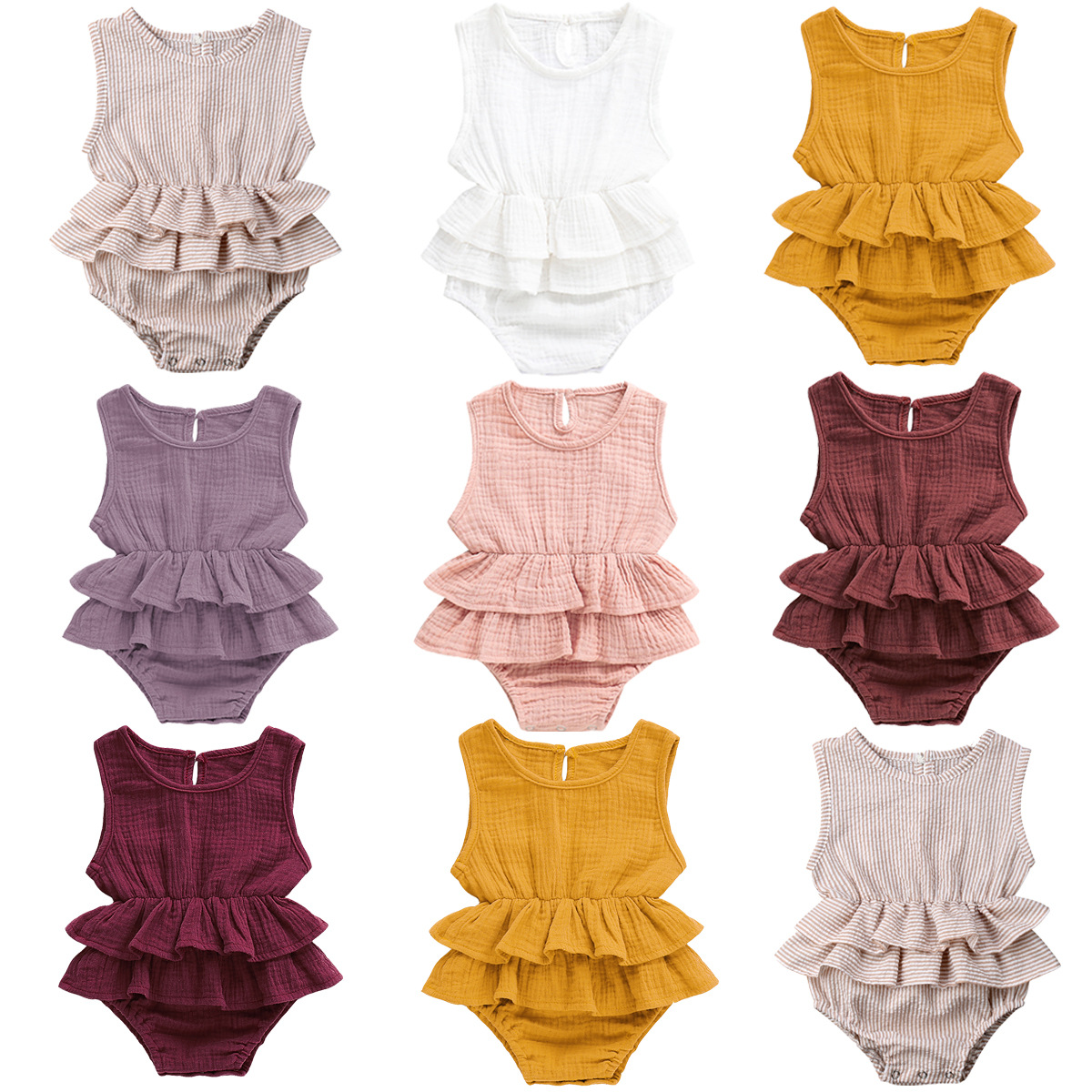 Retail/wholesale baby girl ruffle cotton linen vest romper dress kids one-piece onesies Jumpsuit 6 colors children design clothes, See the picture
Retail/wholesale baby girl ruffle cotton linen vest romper dress kids one-piece onesies Jumpsuit 6 colors children design clothes, See the picture