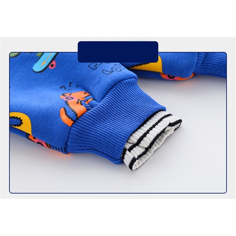 Children's Polar Fleece Sweater Autumn Winter Korean Kids Cartoon Warm Pullover Clothes Boy Long-sleeved Bottoming Shirt 210515