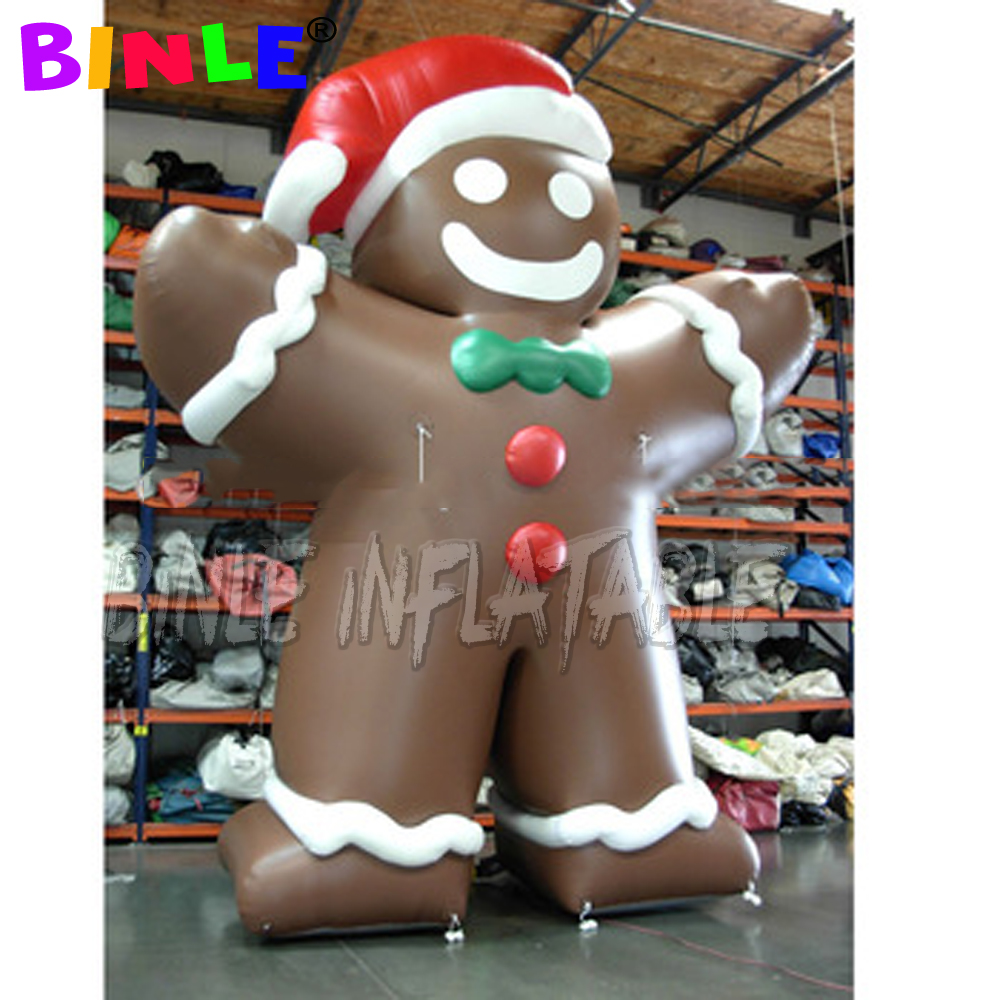 8meters Giant Inflatable Gingerbread Man Holiday Event Cartoon Doll Christmas Mascot Lovely Outdoor Decorations