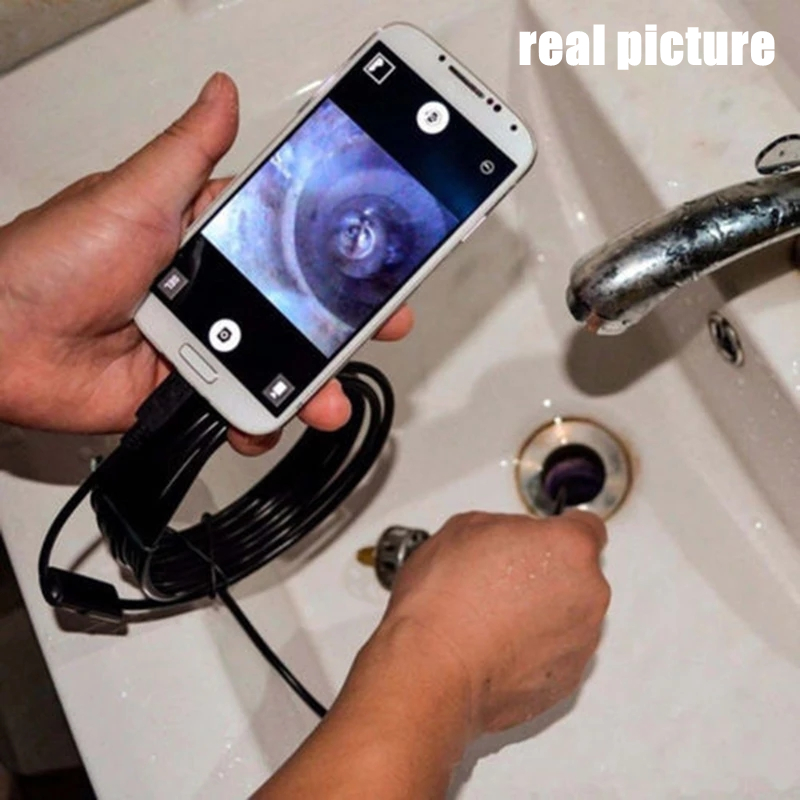 7mm 55mm Endoscope Camera Flexible IP67 Waterproof Micro USB industrial Endoscope Camera for Android Phone PC 6LED Adjustable