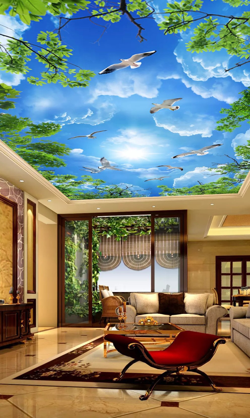 Photo wallpaper 3d photo mural white European embossed simulation plaster ceiling background papel de pared 3d ceiling