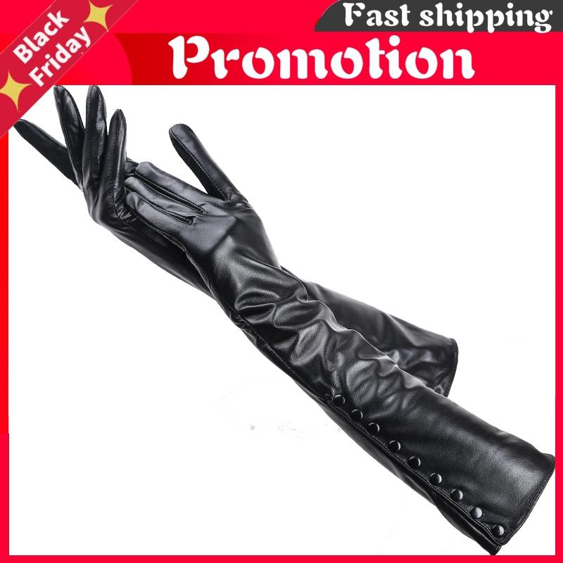 Five Fingers Gloves Nine Buttons Women' Gloves,Keep Warm Winter Gloves, 50cm Long Gloves,Black Leather Gloves-771, Blue;gray
Five Fingers Gloves Nine Buttons Women' Gloves,Keep Warm Winter Gloves, 50cm Long Gloves,Black Leather Gloves-771, Blue;gray