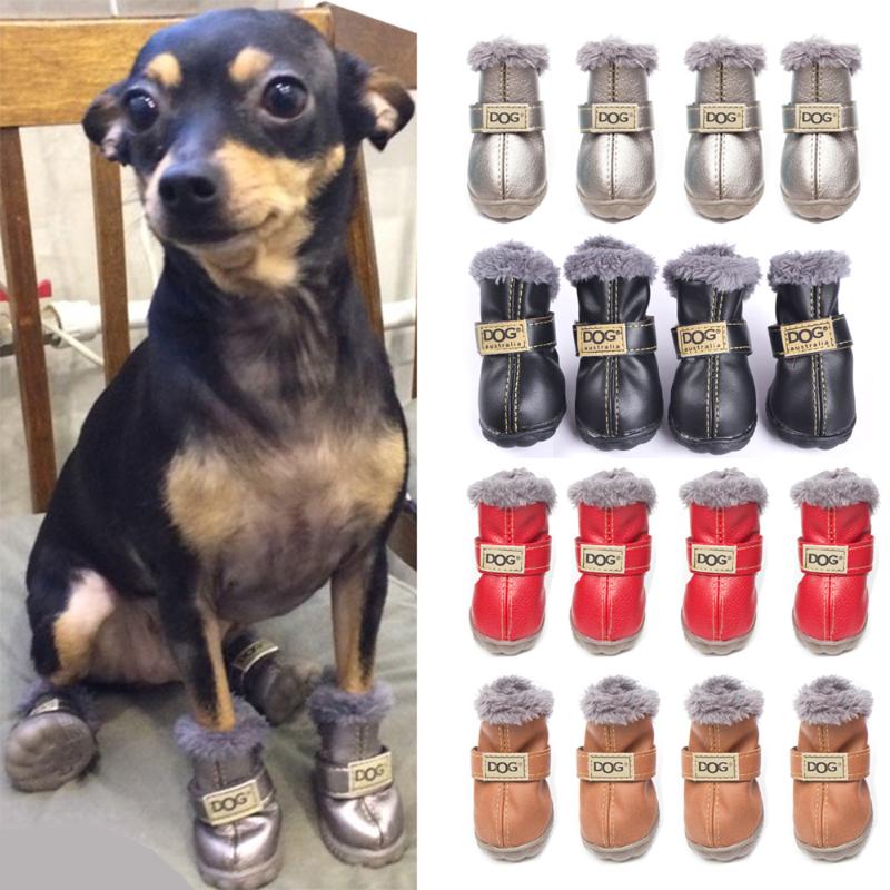 Dog Apparel 4 Pcs/set Fashion Dogs Winter Snow Boots Leather Shoes For Chihuahua Waterproof Anti Slip Pet Small - 5 Sizes
Dog Apparel 4 Pcs/set Fashion Dogs Winter Snow Boots Leather Shoes For Chihuahua Waterproof Anti Slip Pet Small - 5 Sizes