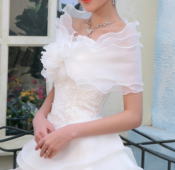Wraps Fashion Bridal Wraps Organza Wrap Shawl Layer Elegant Evening Wedding Shawl Shrug Jacket Coat