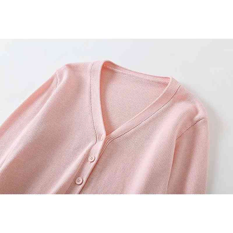 fashion ladies soft cardigans summer pink casual female v neck knitwears elegant women knits rayon girls sweaters 210430