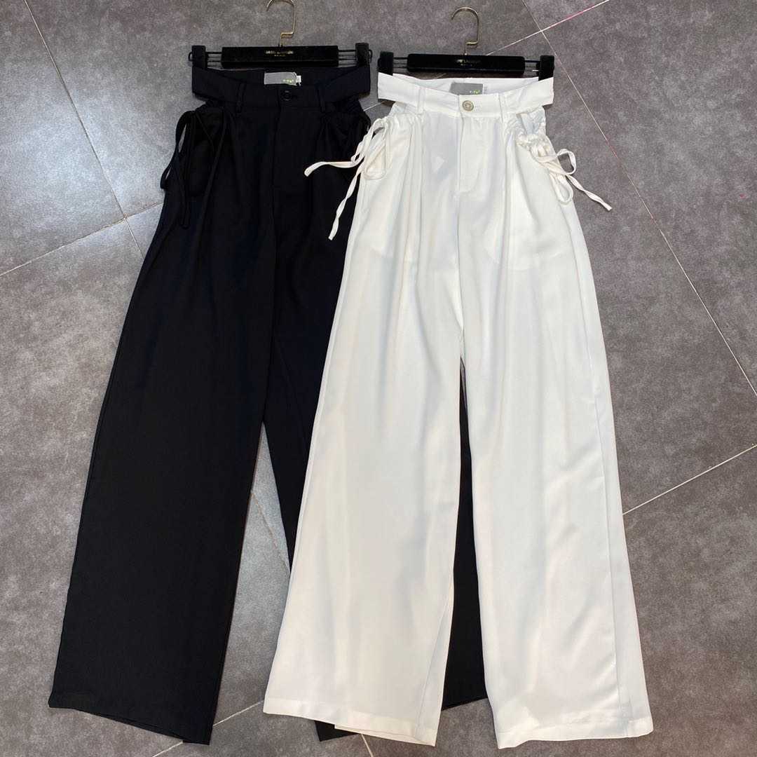 DEAT Women Hollow Out Drawstring Personality Pants Arrivals Temperament Fashion Spring Summer 11D1280 210709