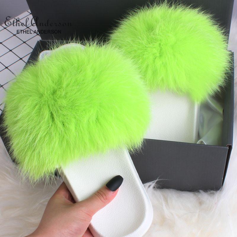 Slippers Ethel Anderson Women's Fur Slides Summer Real Flat Sandals Fluffy Multi-Color Shoes, Black
Slippers Ethel Anderson Women's Fur Slides Summer Real Flat Sandals Fluffy Multi-Color Shoes, Black