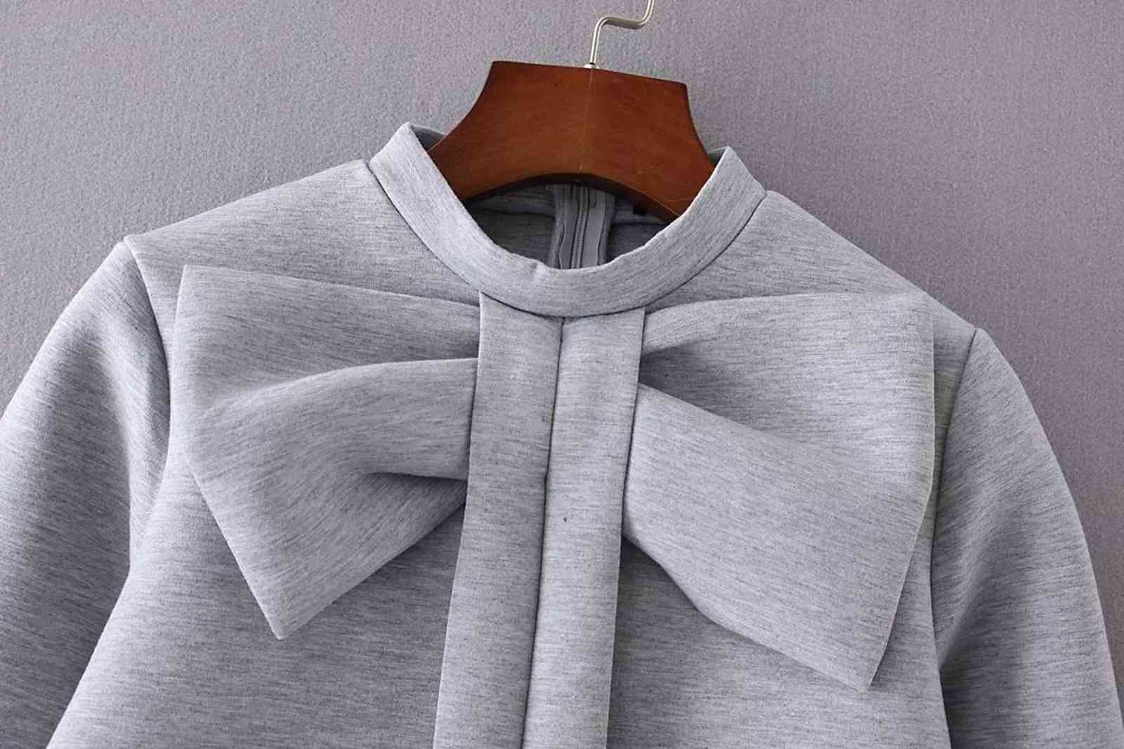 YD-50-8251 and the wind fall fashion bow collar sleeve head space cotton casual 211109