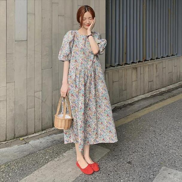 french retro foam sleeve women dress floral plus size ruched clothing overside, Black;gray
french retro foam sleeve women dress floral plus size ruched clothing overside, Black;gray