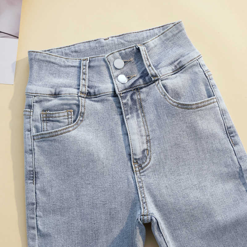 Women's Black Jeans Stretch High Waist Skinny Denim Pants Plus Size Female Vintage Washed Pencil Mom Cowboy Trouser 210922