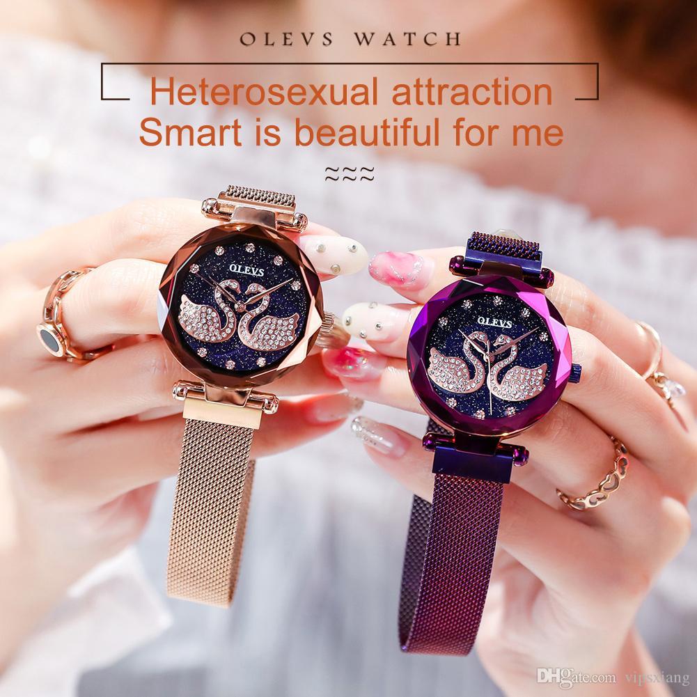 luxury Women's fashion swan watch magnet Purple Milan mesh Strap Woman diamond watches Tik Tok girl Couple Dress wristwatch waterproof
luxury Women's fashion swan watch magnet Purple Milan mesh Strap Woman diamond watches Tik Tok girl Couple Dress wristwatch waterproof