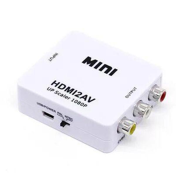 RCA2HDMI 1080P HDTV Video Scaler Adapter HDMI2RCA mini Connectors Converter box CVBS L/R RCA TO HDMI For Xbox 360 PS3 PC360 Support NTSC PAL With reta
