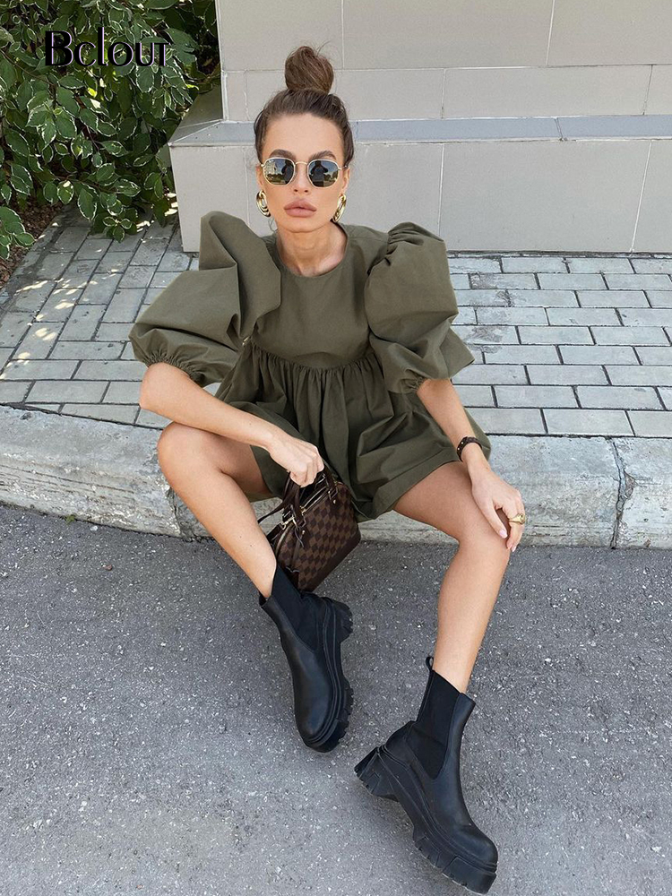 2021bclout green vintage puff sleeve women dress elegant high waist a-line dresses o neck summer short dress 2021 vestido, Black;gray
2021bclout green vintage puff sleeve women dress elegant high waist a-line dresses o neck summer short dress 2021 vestido, Black;gray
