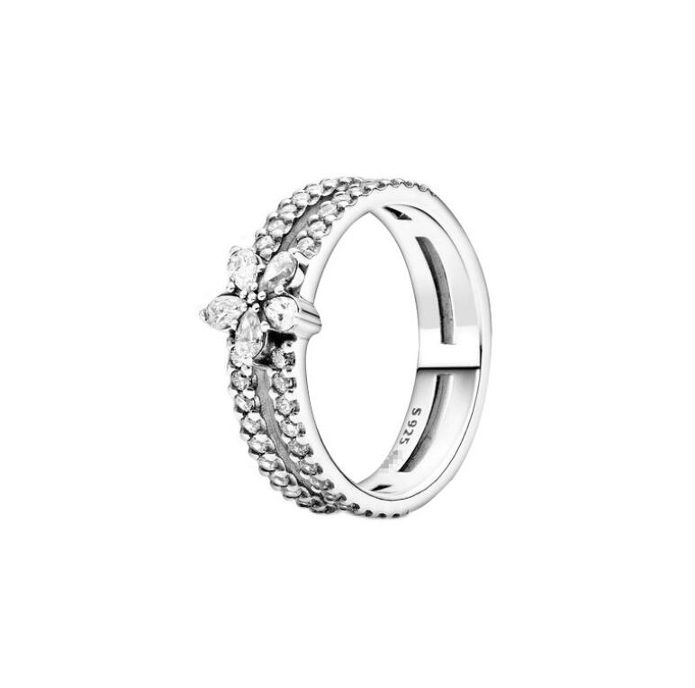 fine S925 Sterling Silver Ring rose gold Cinderella Shining Elegant Heart Wedding Rings size 610