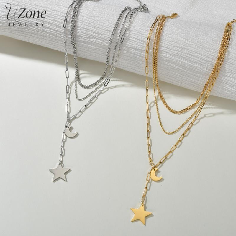 UZone Fashion Stainless Steel Pendants Star Moon Three-Layer Choker Chain Necklace For Women The Mother Present Jewelry 2021 Chains
UZone Fashion Stainless Steel Pendants Star Moon Three-Layer Choker Chain Necklace For Women The Mother Present Jewelry 2021 Chains
