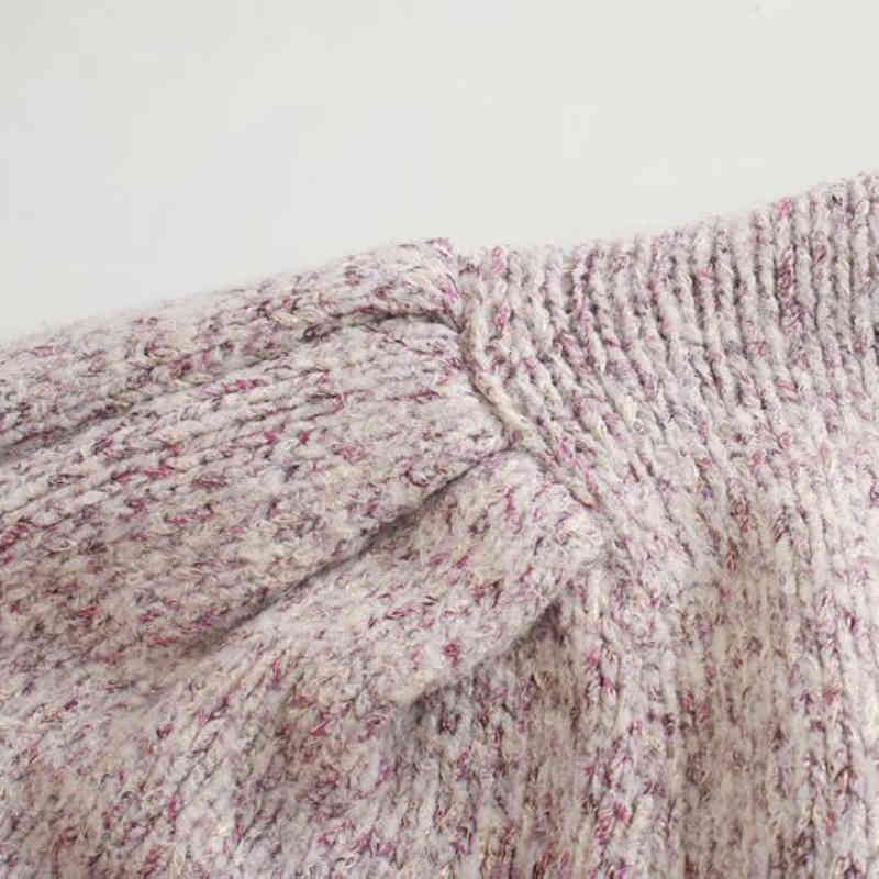 Casual Woman Loose Peter Pan Collar Sweater Fashion Ladies Autumn Lantern Sleeve Knitwear Female Sweet Oversized Tops 210515