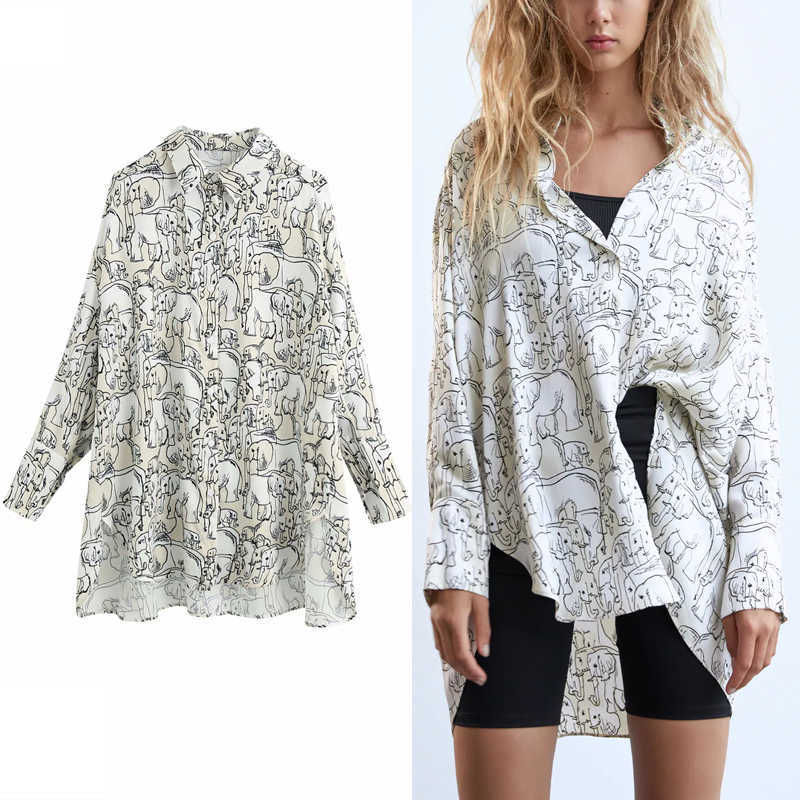 Za Oversize Print Shirt Women Chic Asymmetric Hem Loose Large Size Blouse Long Sleeve Animale Pattern Woman Vintage Tops 210602, As picture
Za Oversize Print Shirt Women Chic Asymmetric Hem Loose Large Size Blouse Long Sleeve Animale Pattern Woman Vintage Tops 210602, As picture