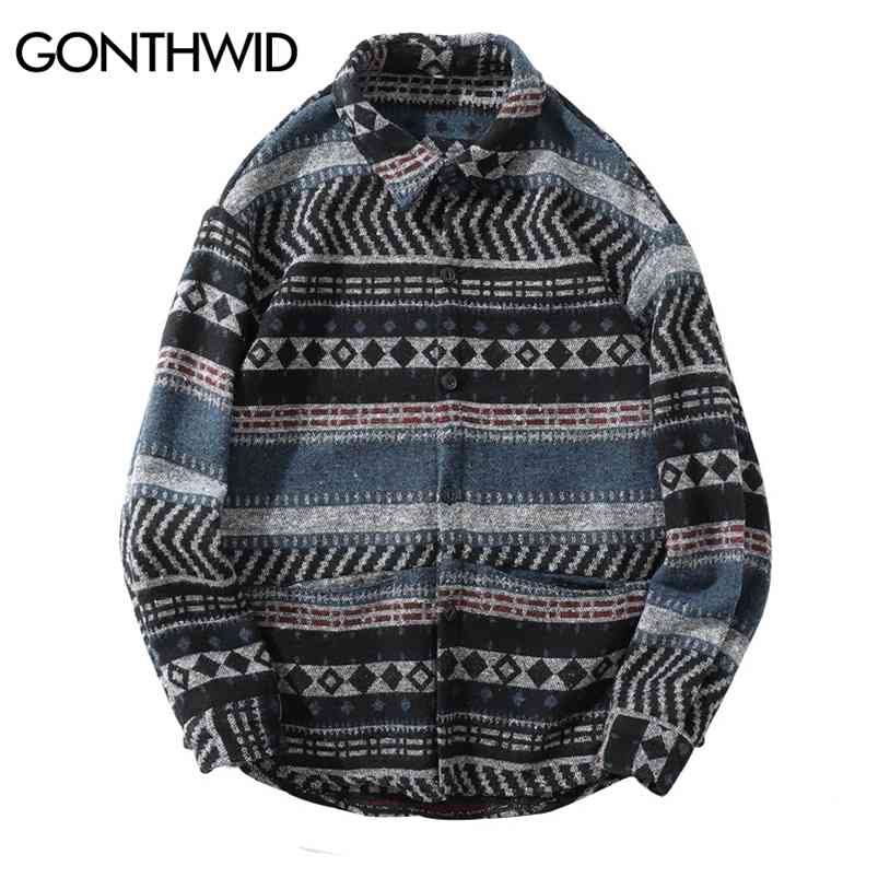GONTHWID Geometric Striped Long Sleeve Shirts Men Hip Hop Button Down Dress Shirt Streetwear Hipster Fashion Casual Shirts Tops 210708, Blue
GONTHWID Geometric Striped Long Sleeve Shirts Men Hip Hop Button Down Dress Shirt Streetwear Hipster Fashion Casual Shirts Tops 210708, Blue