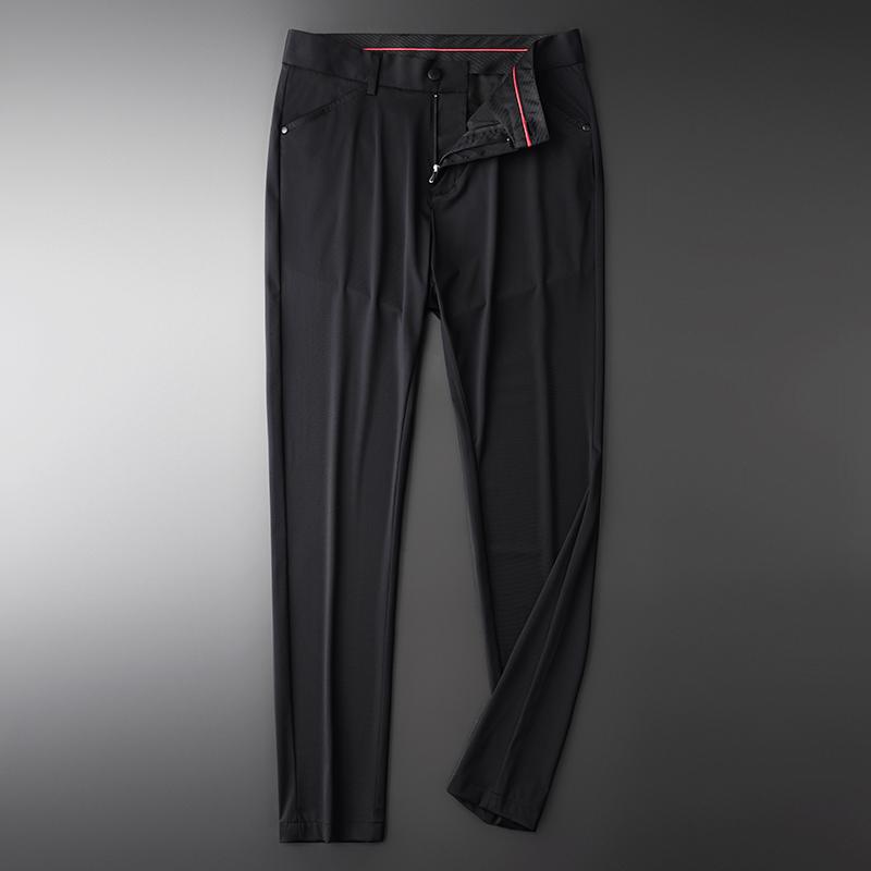 Elastic Summer Luxury Fabric Business Casual Man Pants Plus Size 4xl Hight Quality Slim Fit Mens Trousers Men's