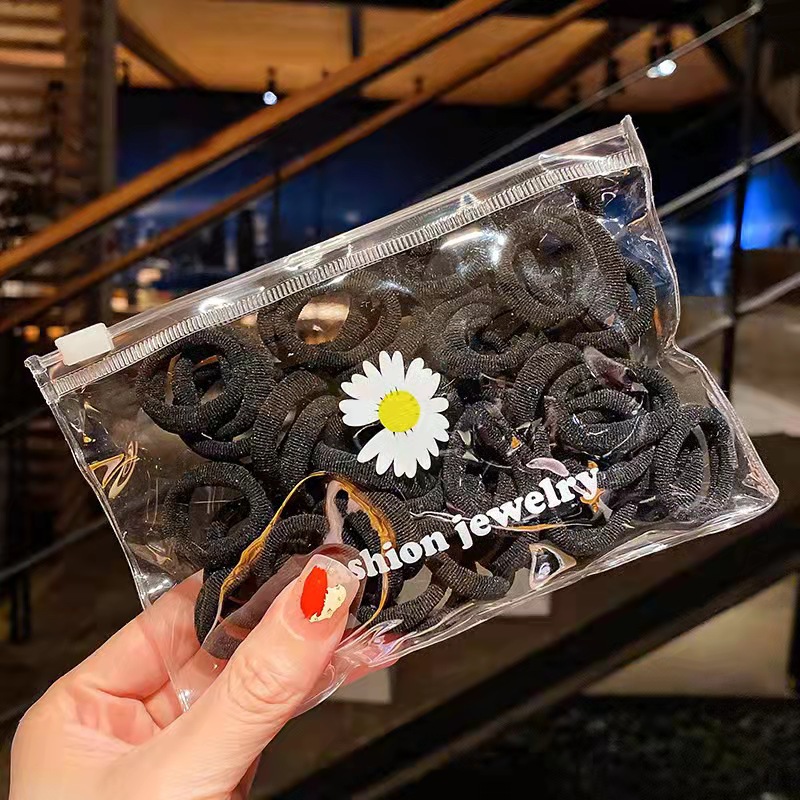 50pcs high elasticity does not hurt the durable seamless hair rope simple hair ring