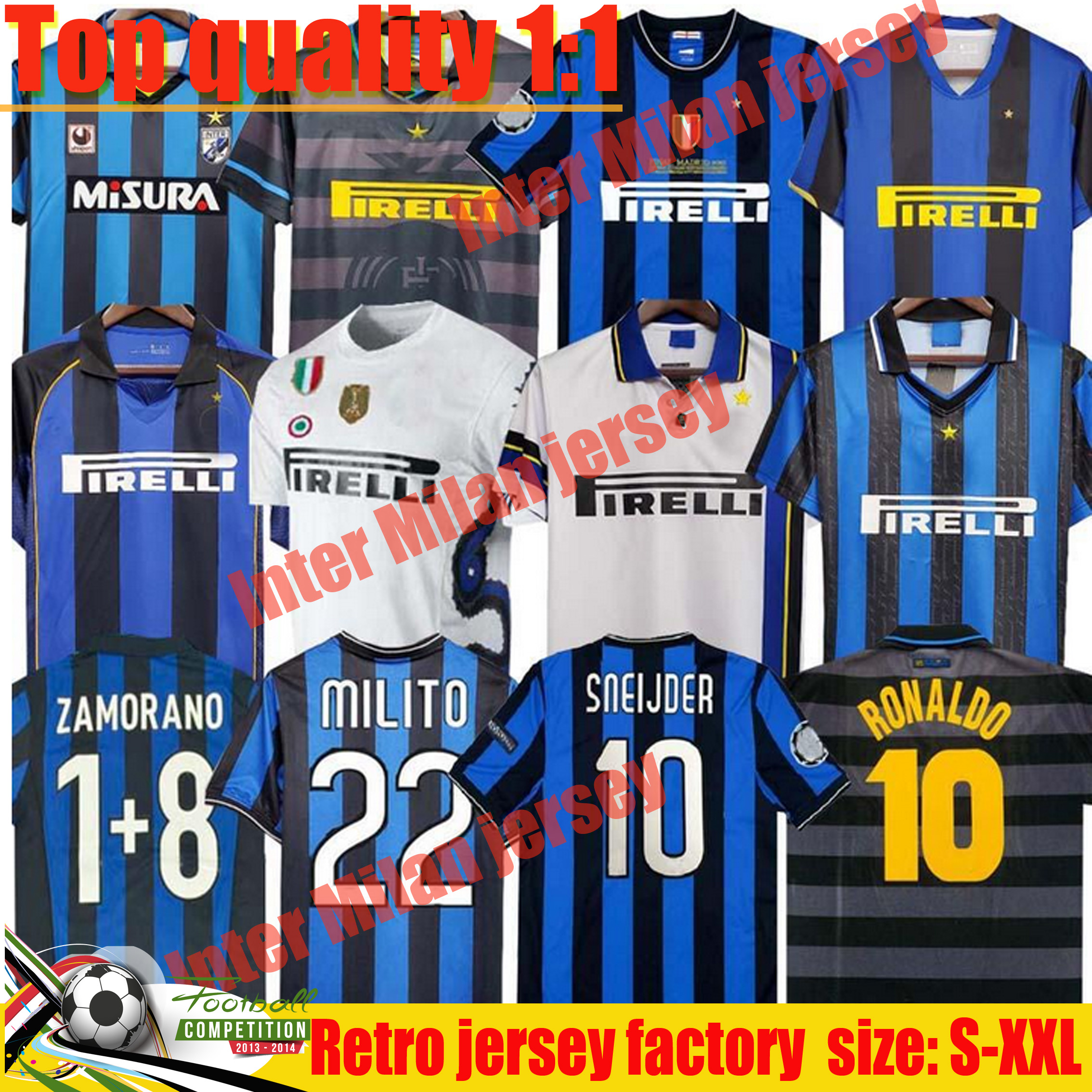 Inter finals Soccer jerseys 2009 2010 MILITO BATISTUTA SNEIJDER ZANETTI 10 11 02 03 08 09 MILAN Retro Pizarro1997 1998 97 98 99 Baggio RONALDO top football shirt kit, Lavender
Inter finals Soccer jerseys 2009 2010 MILITO BATISTUTA SNEIJDER ZANETTI 10 11 02 03 08 09 MILAN Retro Pizarro1997 1998 97 98 99 Baggio RONALDO top football shirt kit, Lavender