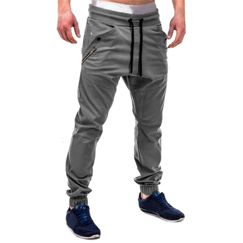 Men's Pants Tracksuit Trousers For Men Fashion Zipper Patchwork Cotton Casual Sweatpants Drawstring Pant Joggers