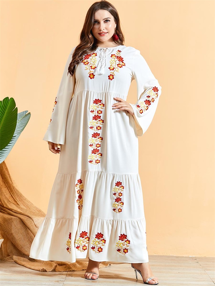 Eid Musulman Maxi Dress Women Elegant Floral Embroidery Tassel Dstring Long Sleeve Arabic Muslim Vestidos Clothing Abaya
Eid Musulman Maxi Dress Women Elegant Floral Embroidery Tassel Dstring Long Sleeve Arabic Muslim Vestidos Clothing Abaya