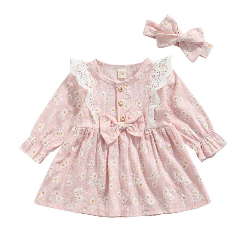 Girl's Dresses Kids Baby Dress Daisy Print Ruffle Decoration Long Sleeve With Bow Headband Casual Clothing For Girls 3M-3Y, Beige
Girl's Dresses Kids Baby Dress Daisy Print Ruffle Decoration Long Sleeve With Bow Headband Casual Clothing For Girls 3M-3Y, Beige