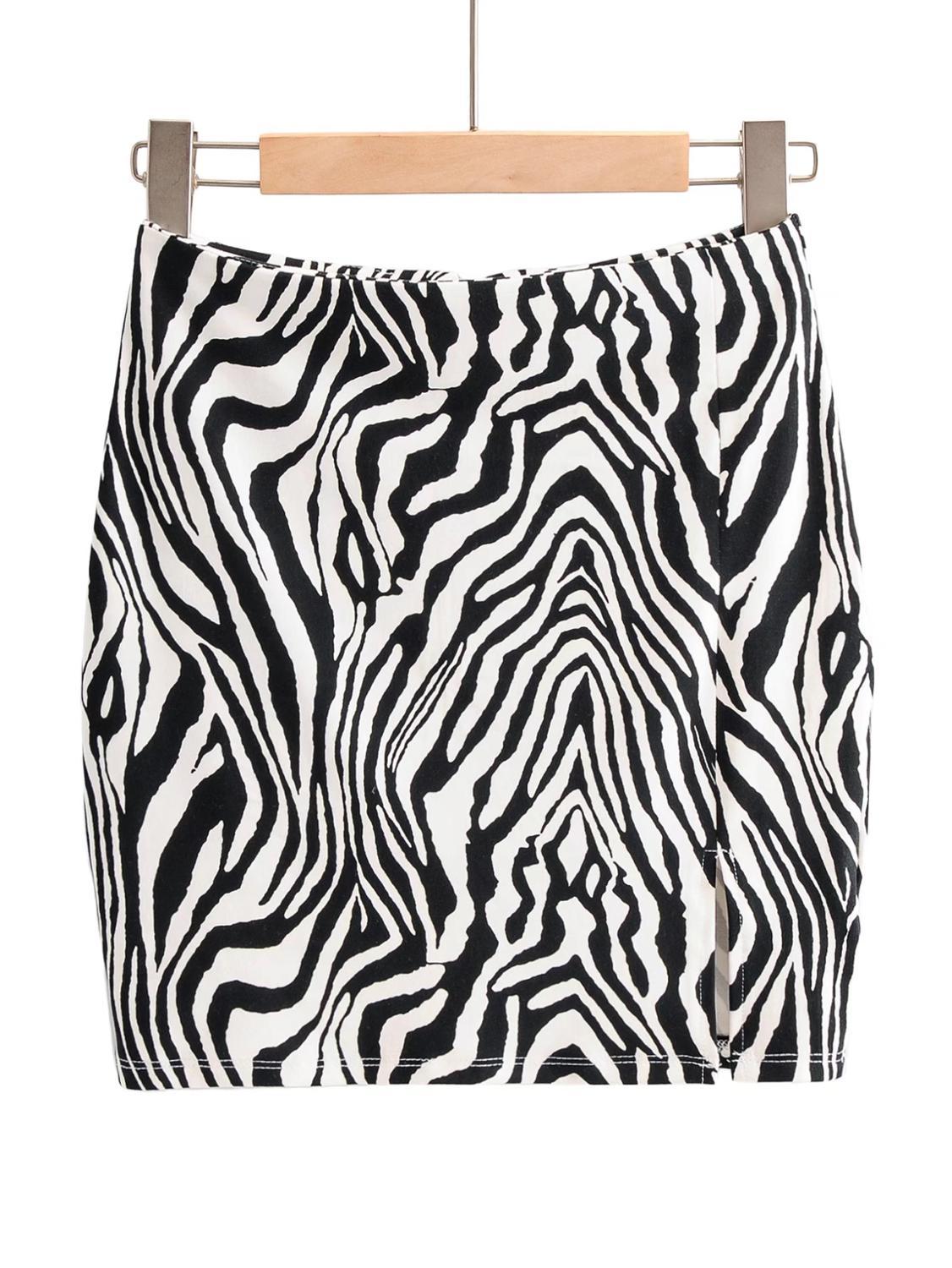 Summer Streetwear Front Split Package Hips Camouflage Print Mini Short Skirt Women Leopard High Waist Skirts Cool Giril 210429