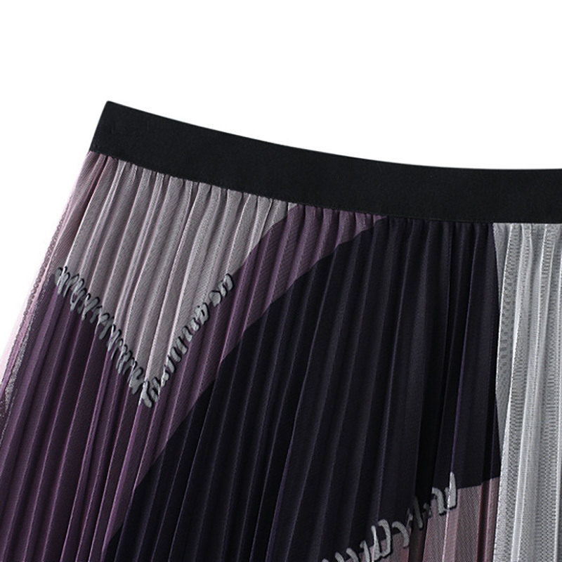 Skirt Women big plaid Print Pleated s Vintage Drawstring Elastic Waist Midi s Casual Korean A Line 210524