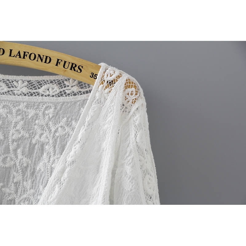 women tops lace hollow blouses shirts v-neck sweet solid long sleeved casual fashion 0311 40 210506