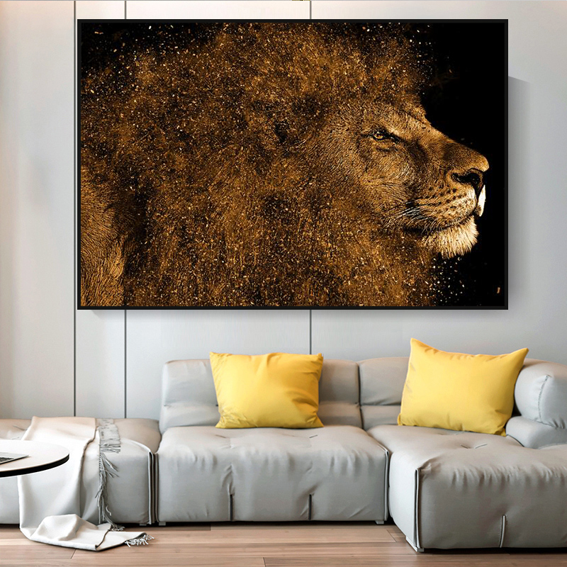 Large Size Abstract Lions Canvas Paintings on the Wall Art Posters And Prints Lion Head Modern Art Pictures Home Wall Decoration