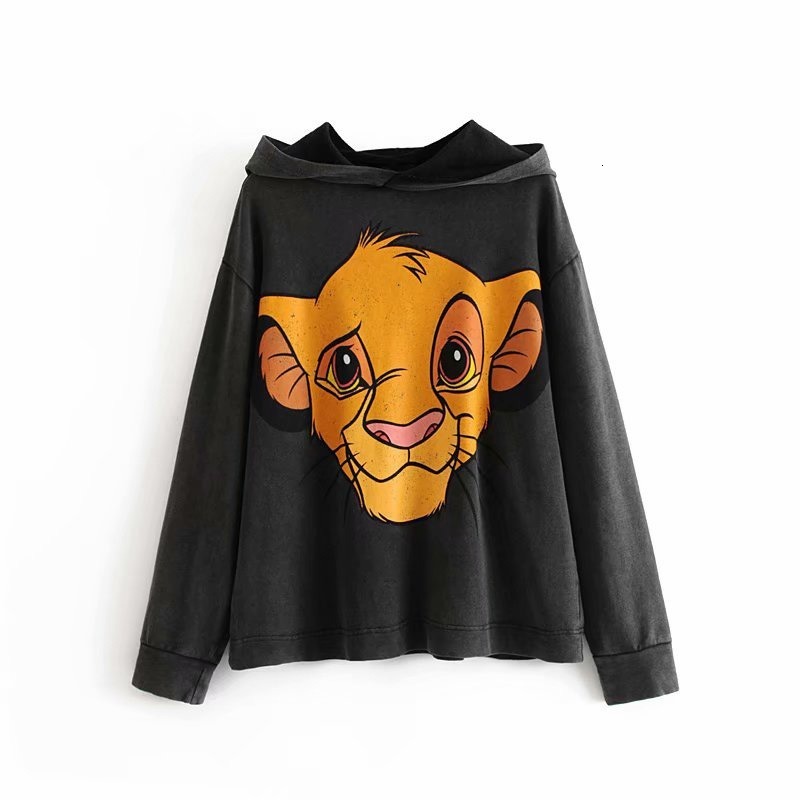 2021 New Women's Lion King print Hoodie, loose, casual, long sleeve sweater, street sportswear, Harajuku, autumn FTXF, Black
2021 New Women's Lion King print Hoodie, loose, casual, long sleeve sweater, street sportswear, Harajuku, autumn FTXF, Black