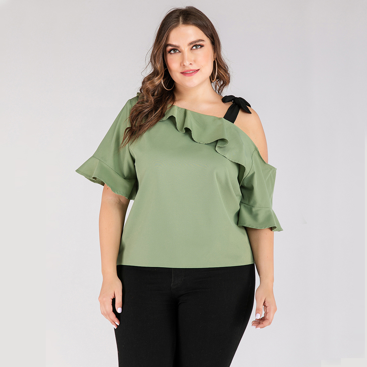 The Ruffled Blouse Women's Shirts One Shoulder Short Sleeve Irregular Off-shoulder Shirt with Ruffles Puff Sleeves Big Plus Size Women Tops, Pink
The Ruffled Blouse Women's Shirts One Shoulder Short Sleeve Irregular Off-shoulder Shirt with Ruffles Puff Sleeves Big Plus Size Women Tops, Pink