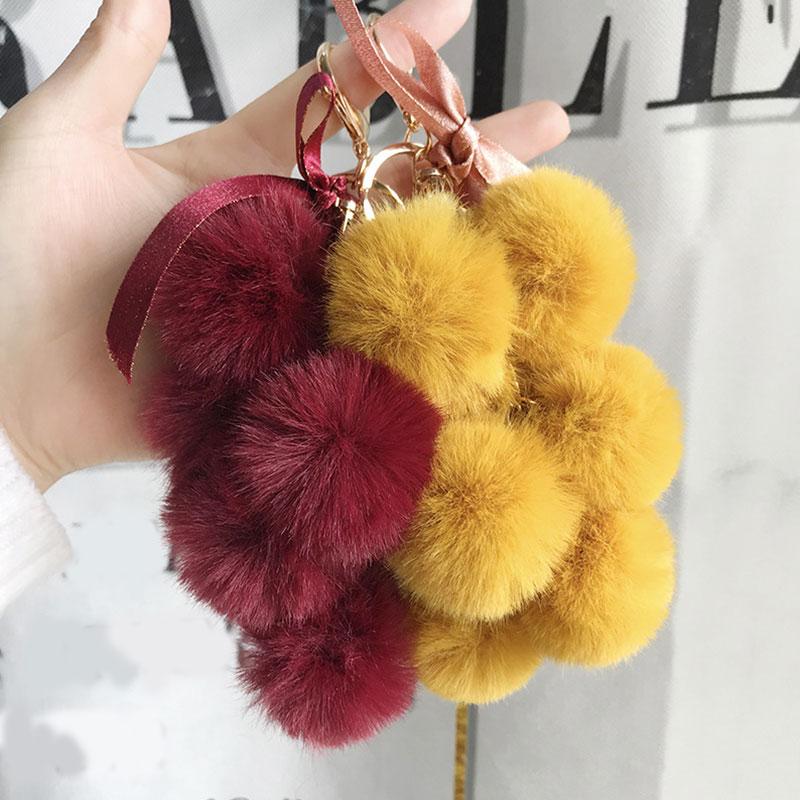 Keychains Keyring Pompom Ball Key Chain Fur Hanging Keychain Bag Pendant Charms Creative Ring Fruit Grape Cute White
Keychains Keyring Pompom Ball Key Chain Fur Hanging Keychain Bag Pendant Charms Creative Ring Fruit Grape Cute White