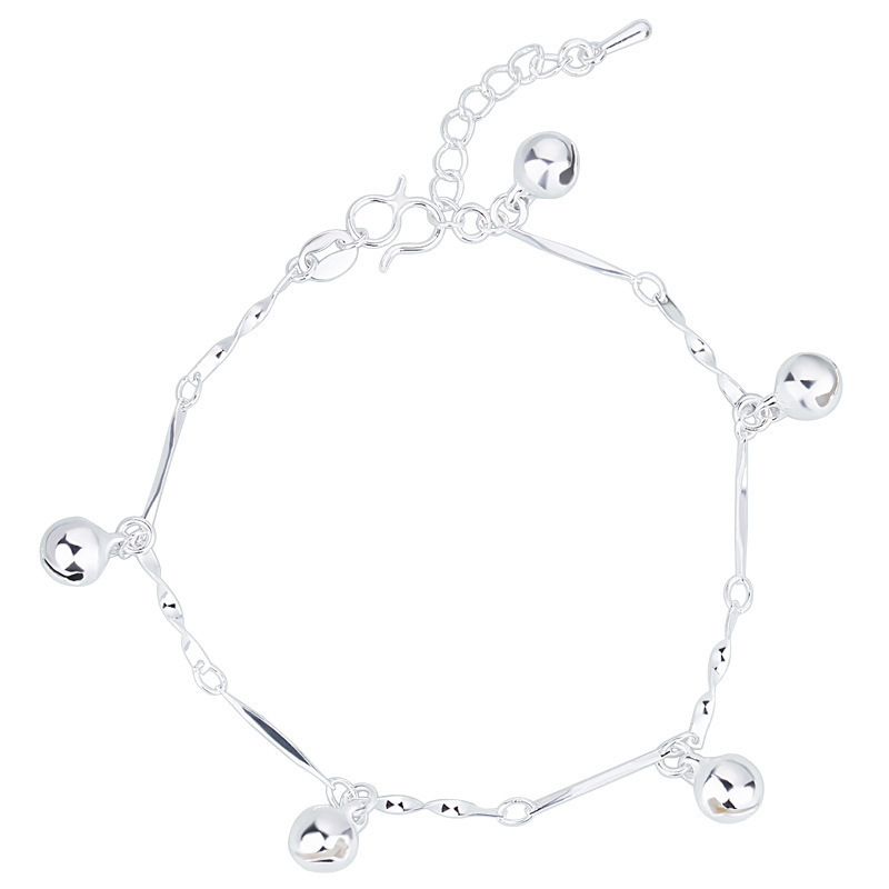 925 Sterling Silver Charm Bracelet Stylish Exquisite Five Bell Anklet Elegant Jewellery 210507
