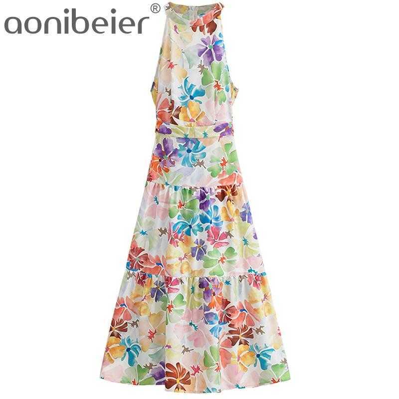 Colored Print Summer Sleeveless Hollow Out Lace-Up Back Women Midi Long Dress Fashion High Waist Tiered Halter 210604, 01
Colored Print Summer Sleeveless Hollow Out Lace-Up Back Women Midi Long Dress Fashion High Waist Tiered Halter 210604, 01